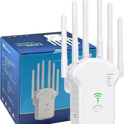 1200Mbps Wireless WiFi Router Dual-Band 2.4G 5G WiFi Extender 6 Antenna Network Amplifier WPS WiFi Signal
